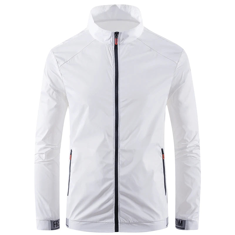 Collared Long Sleeve Full Zip Outdoor Hiking Jacket with Pockets
