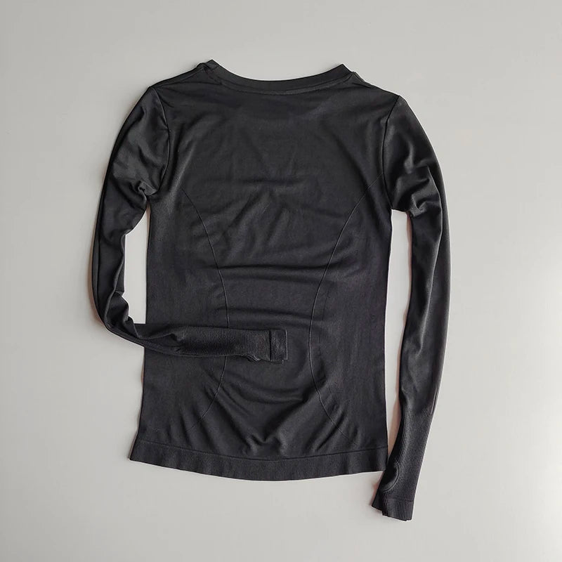 Women's Fitted Crew Neck Long Sleeve T-shirt For Workout Outfits