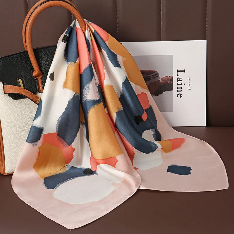 Printed Square Scarf with Floral and Graphic Pattern Options