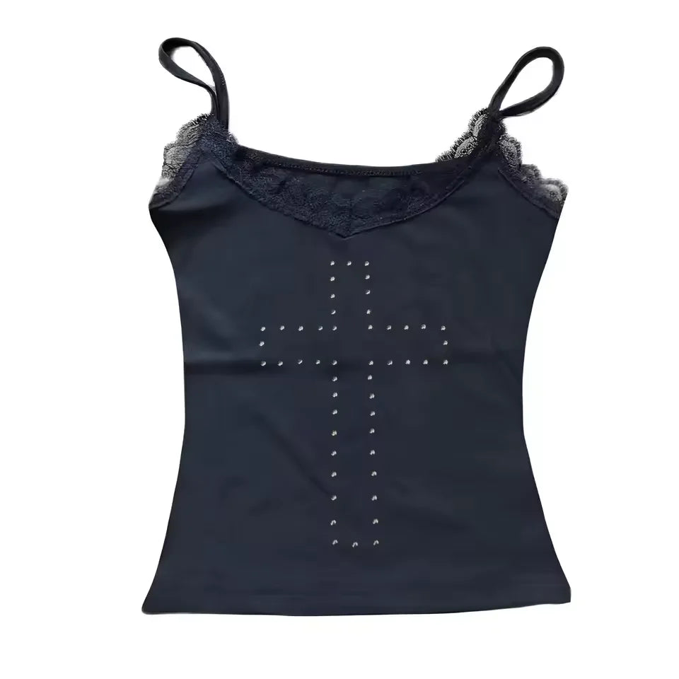 Women's Strapless Studded Crop Top with Decorative Side Lace-Up Detailing