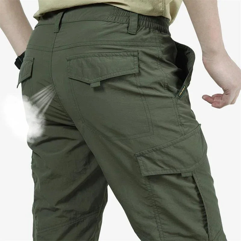 Men's Thin Quick Dry Cargo Pants with Utility Pockets