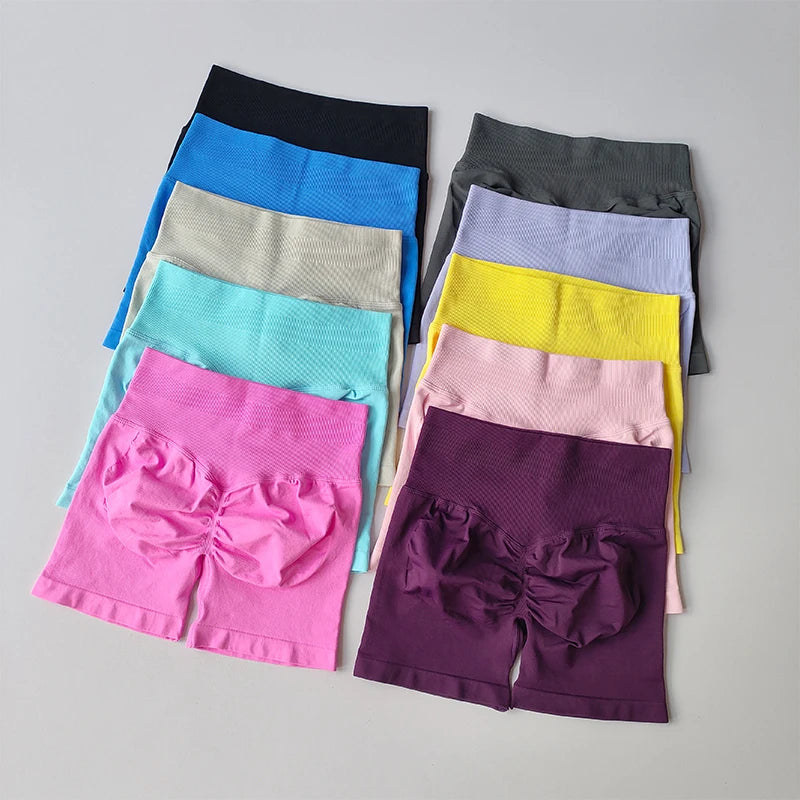 Women's High Waist Scrunch Back Shorts for Yoga and Gym Workouts