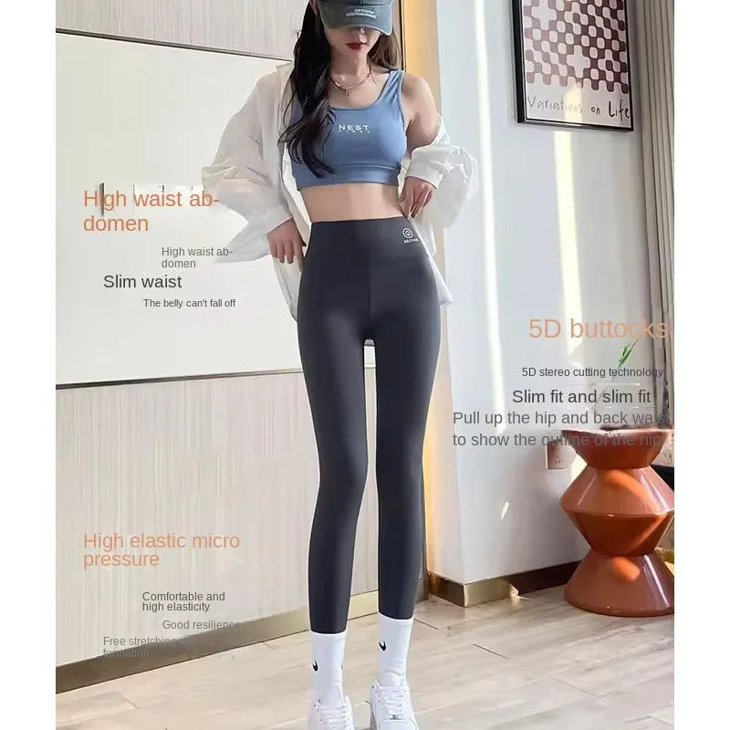 Women's High-Waist Solid Stretch Leggings with Side Pockets