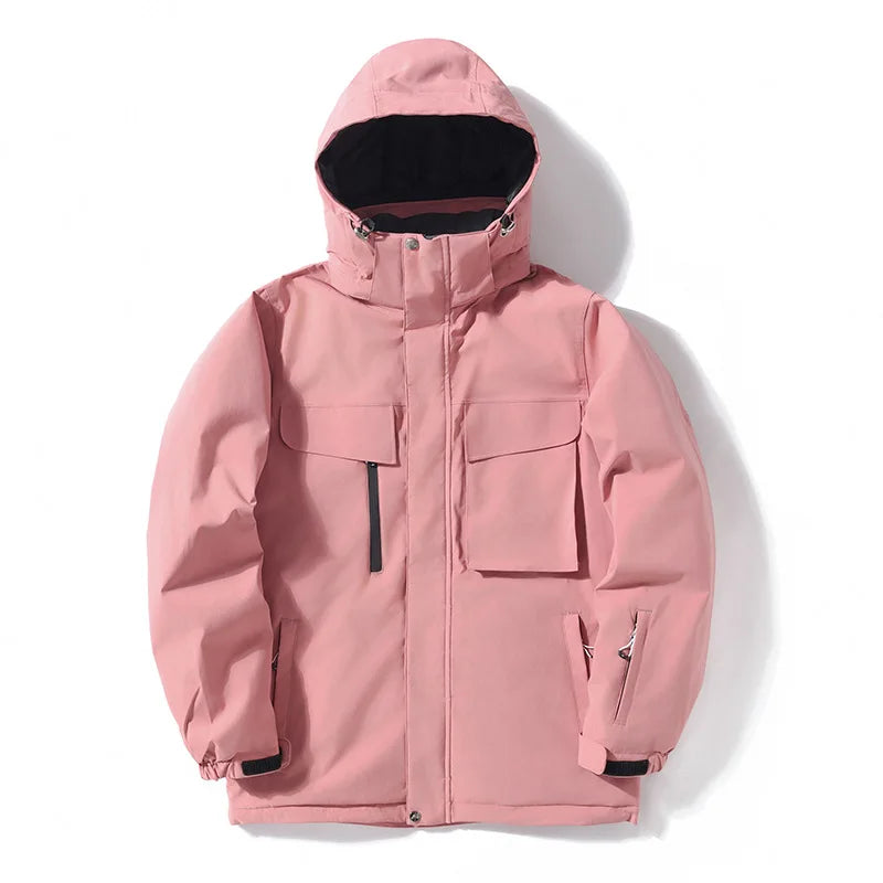 Hooded Ski Jacket and Pants Clothing Set with Style Options