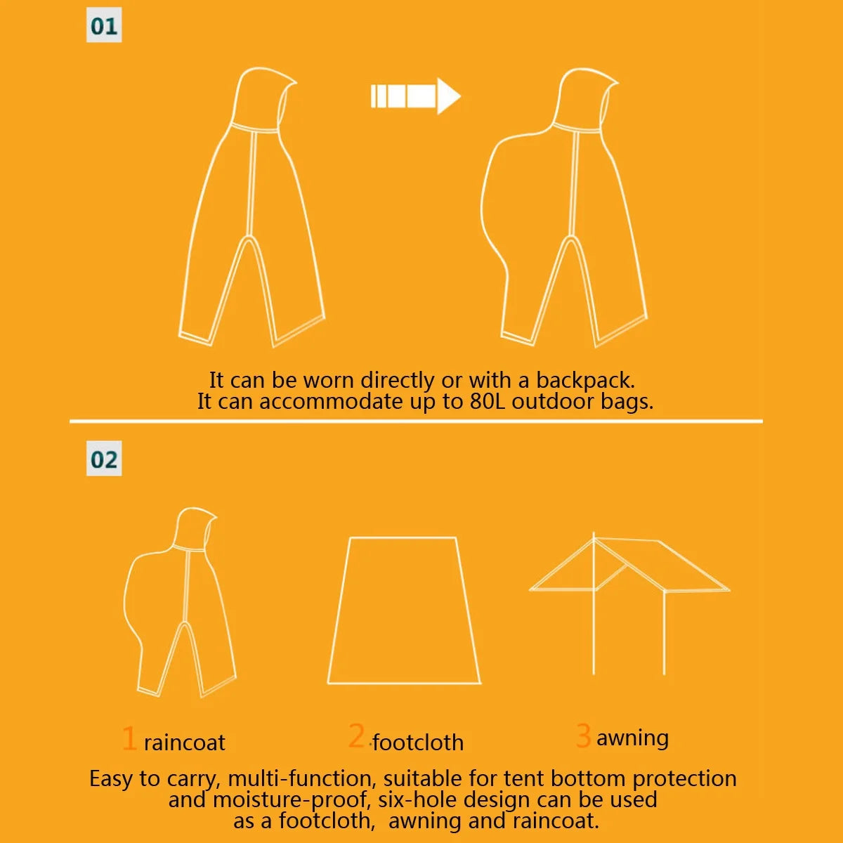 Camouflage Hooded Poncho for Layering over Tops and Dresses