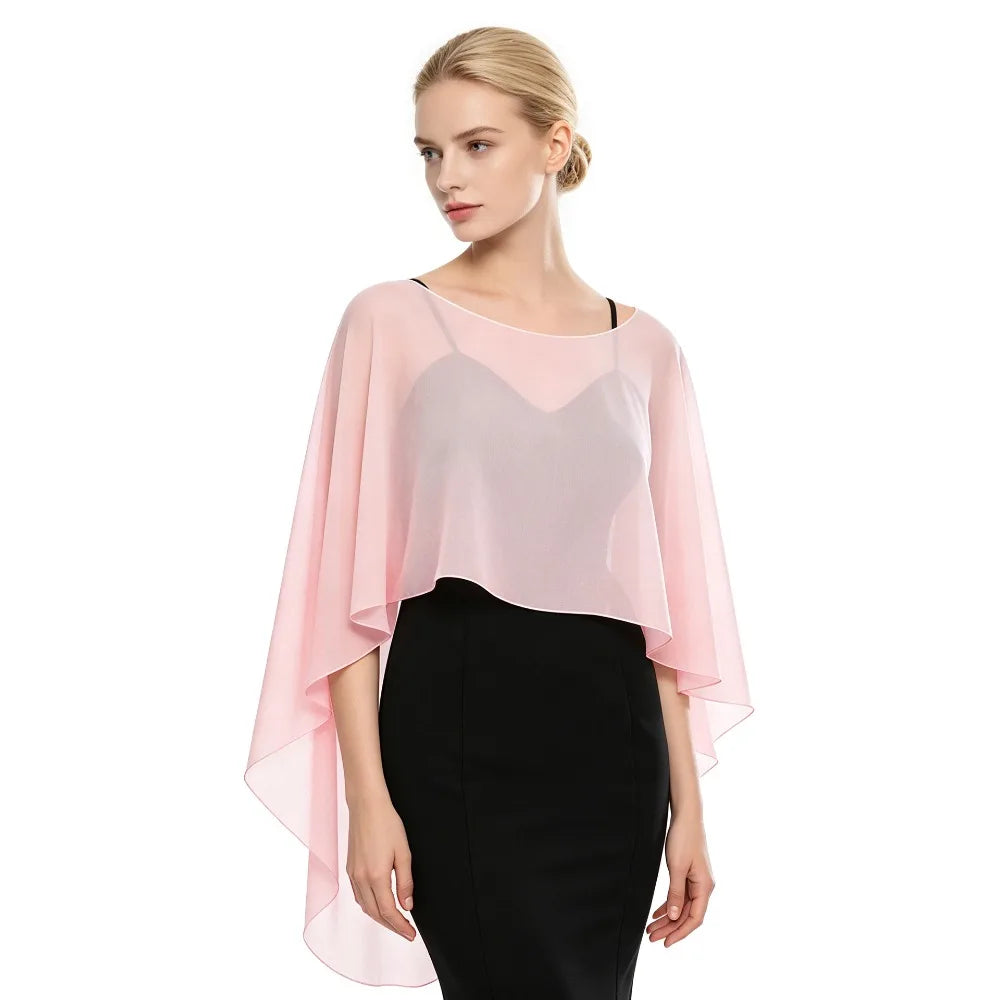 Sheer Flowing Drape Cape for Layering over Outfits
