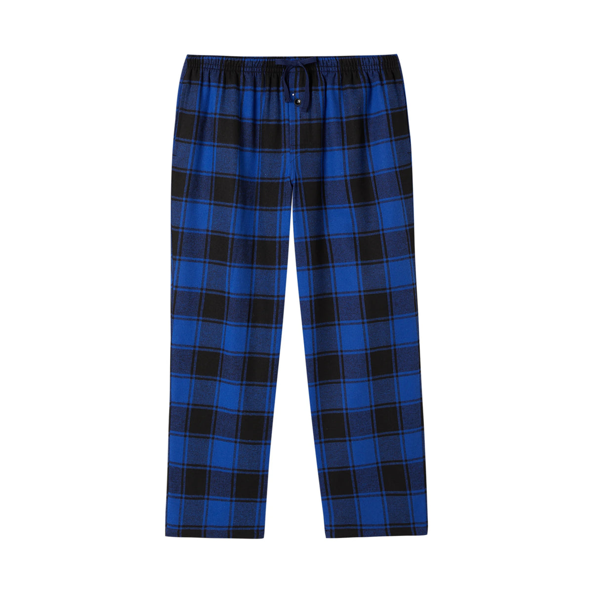 Men's Plaid Elastic Waist Pocket Straight Leg Pajama Lounge Pants
