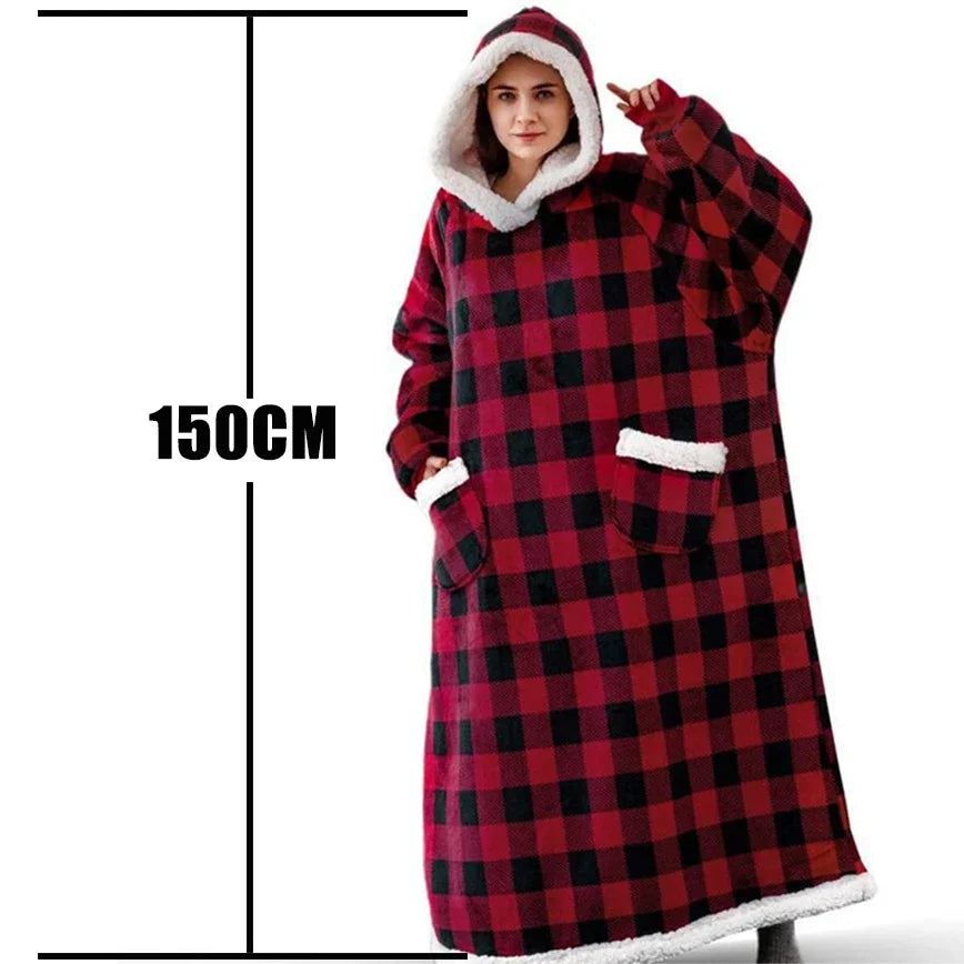 Oversized Fleece Blanket Hoodie with Original Long and Short Styles