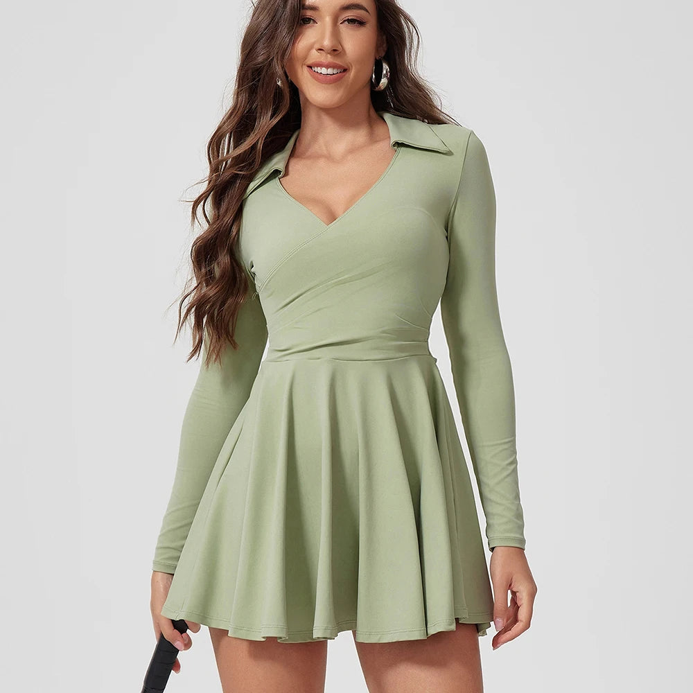 Women's Long-Sleeve A-Line Tennis Dress