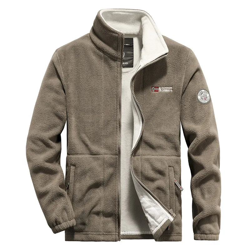Men's Stand Collar Fleece Jacket