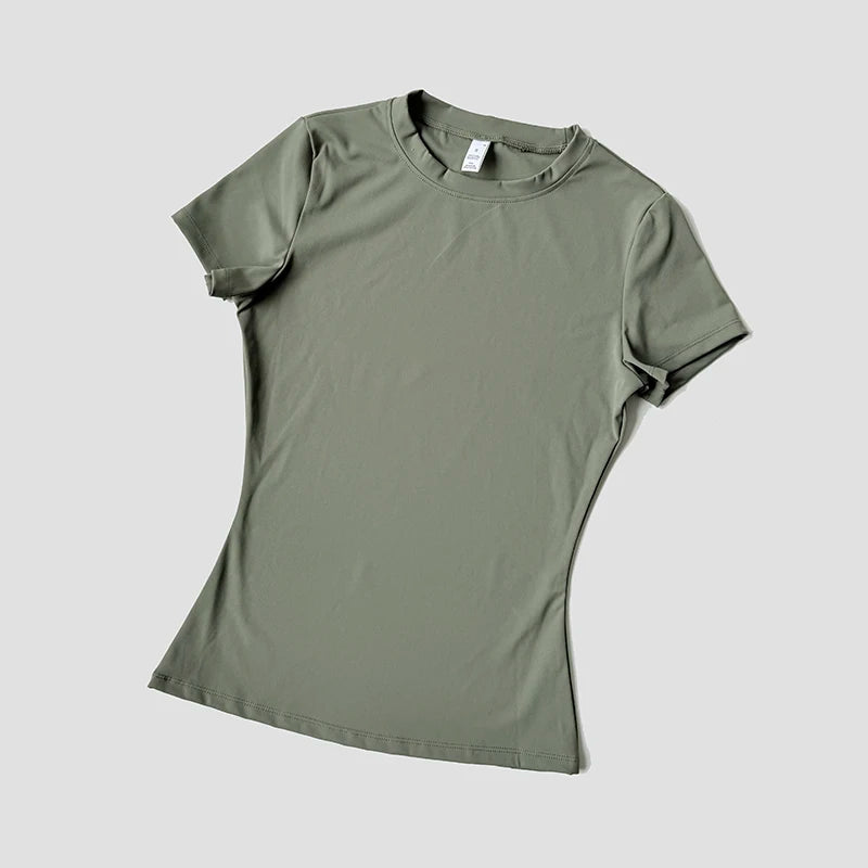 Women’s Seamless Short Sleeve Yoga Top – Fitness & Running Activewear