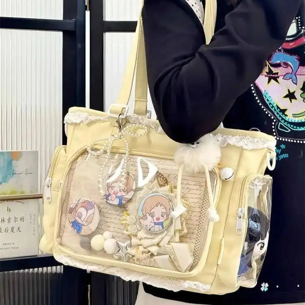Decorative Display Tote Bag with Transparent Front Pocket