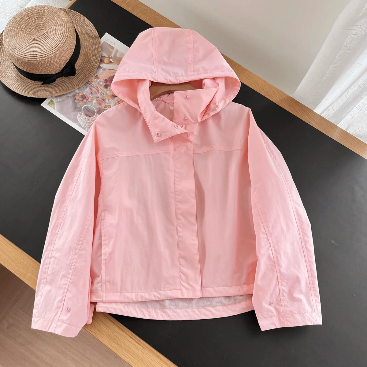 Women's Hooded Button-Front Outdoor Jacket