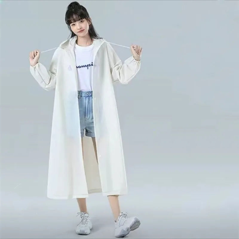 Long Hooded Front Opening Jacket for Layering over Outfits
