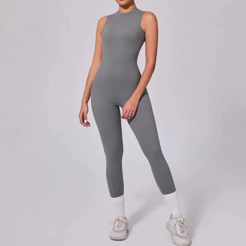Women's High Neck Workout One Piece with Back Cutout and Leg Length Options