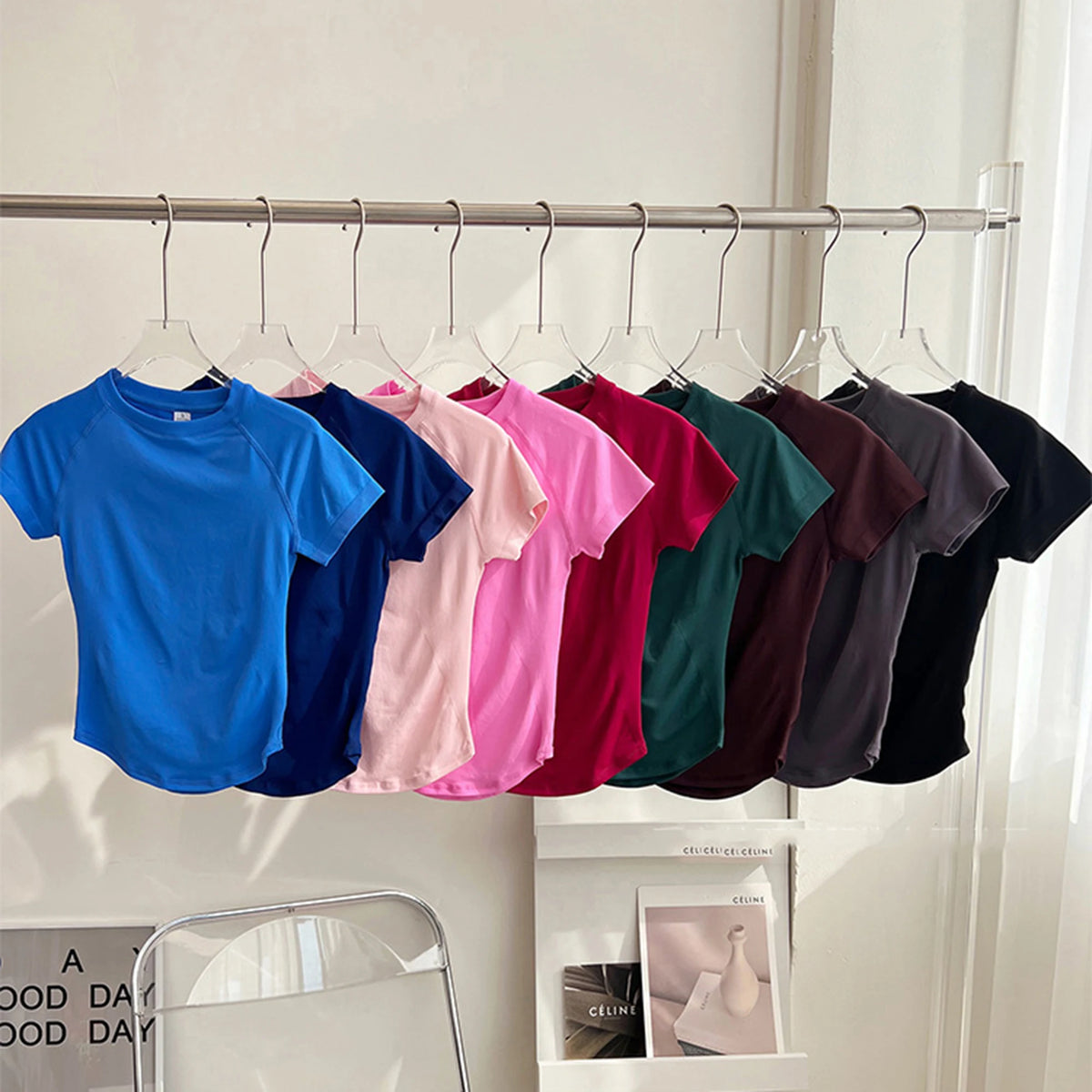 Women's Crew Neck Short Sleeve Sports T-shirt For Workout Outfits