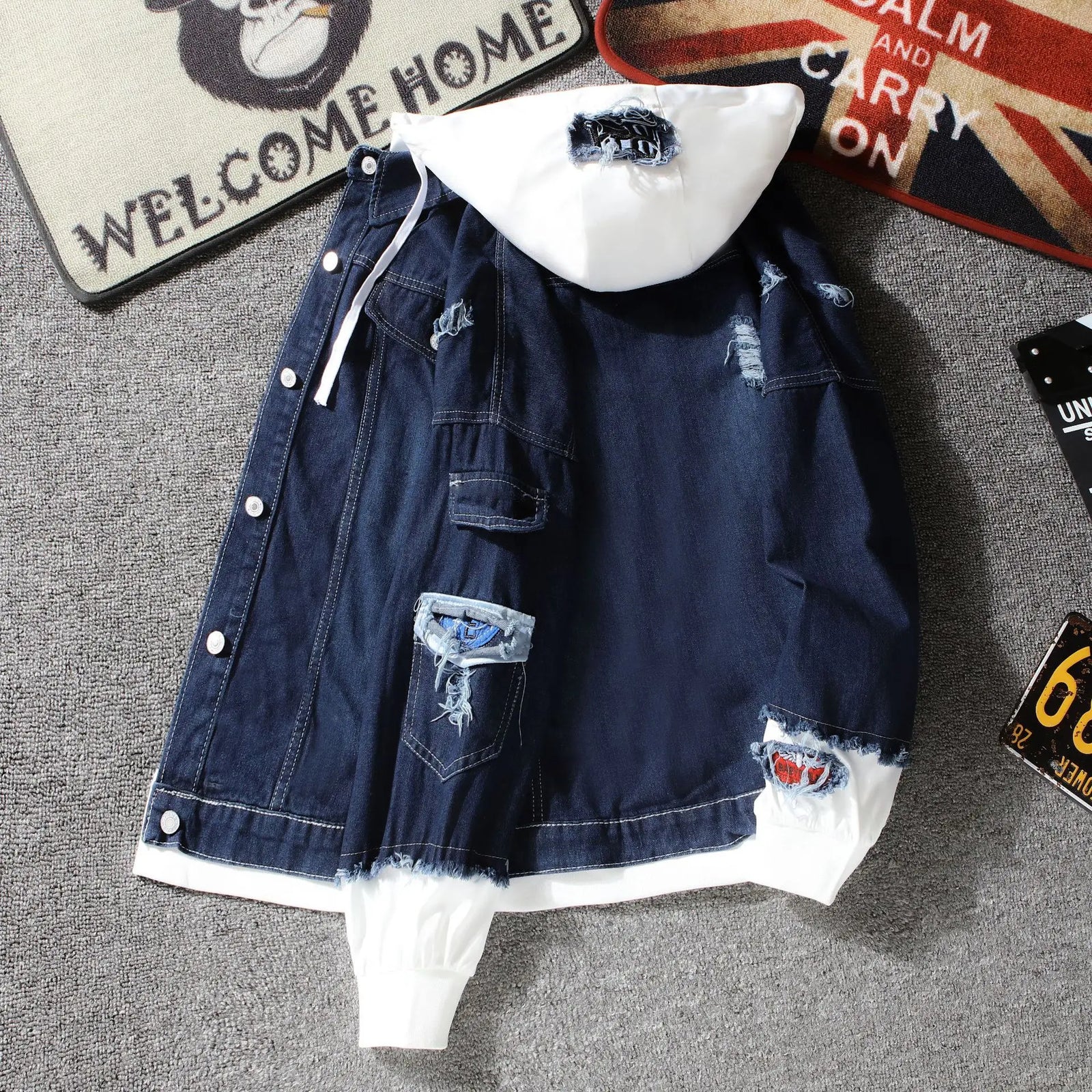 Long Sleeve Button Front Casual Denim Streetwear Jacket