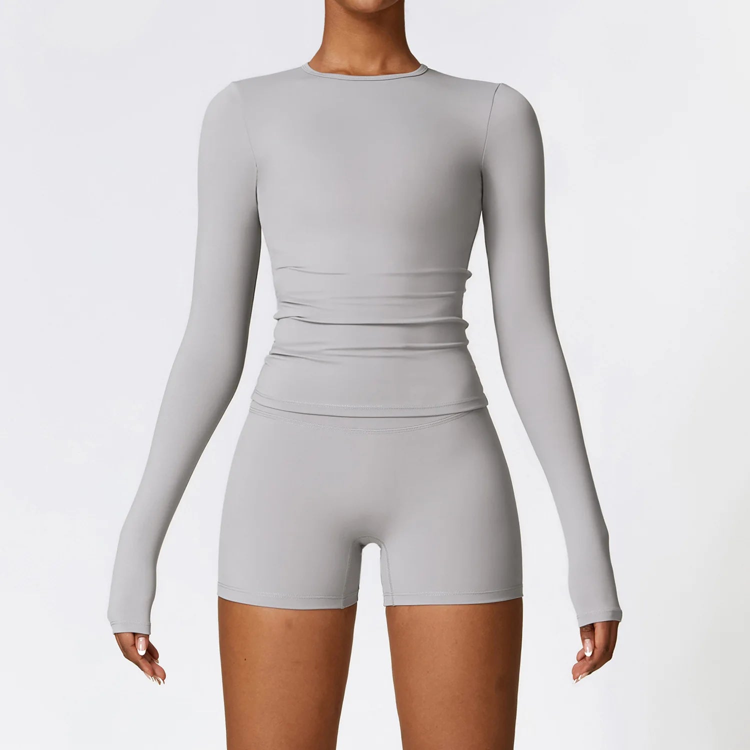 Women's Halter Or Long Sleeve Top And Bottoms Yoga Set