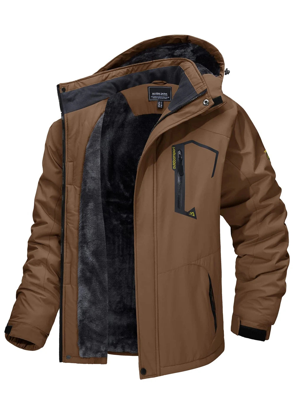 Men's Fleece Lined Hooded Zip Front Jacket