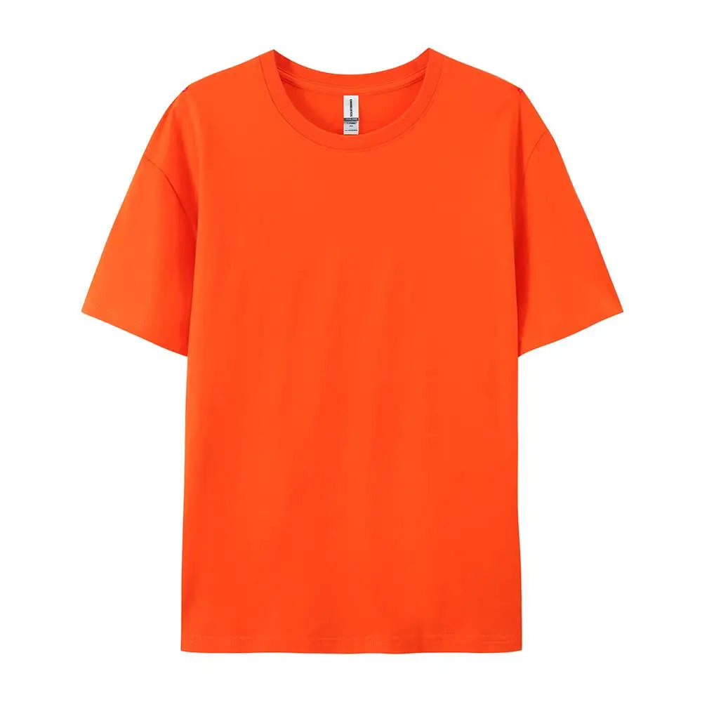 Solid Crew Neck Short Sleeve Cotton Casual T Shirt