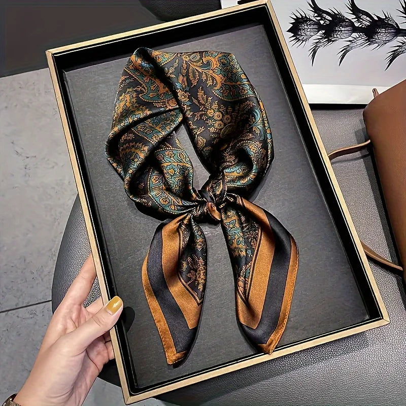 Patterned Square Scarf with Paisley and Houndstooth Style Options