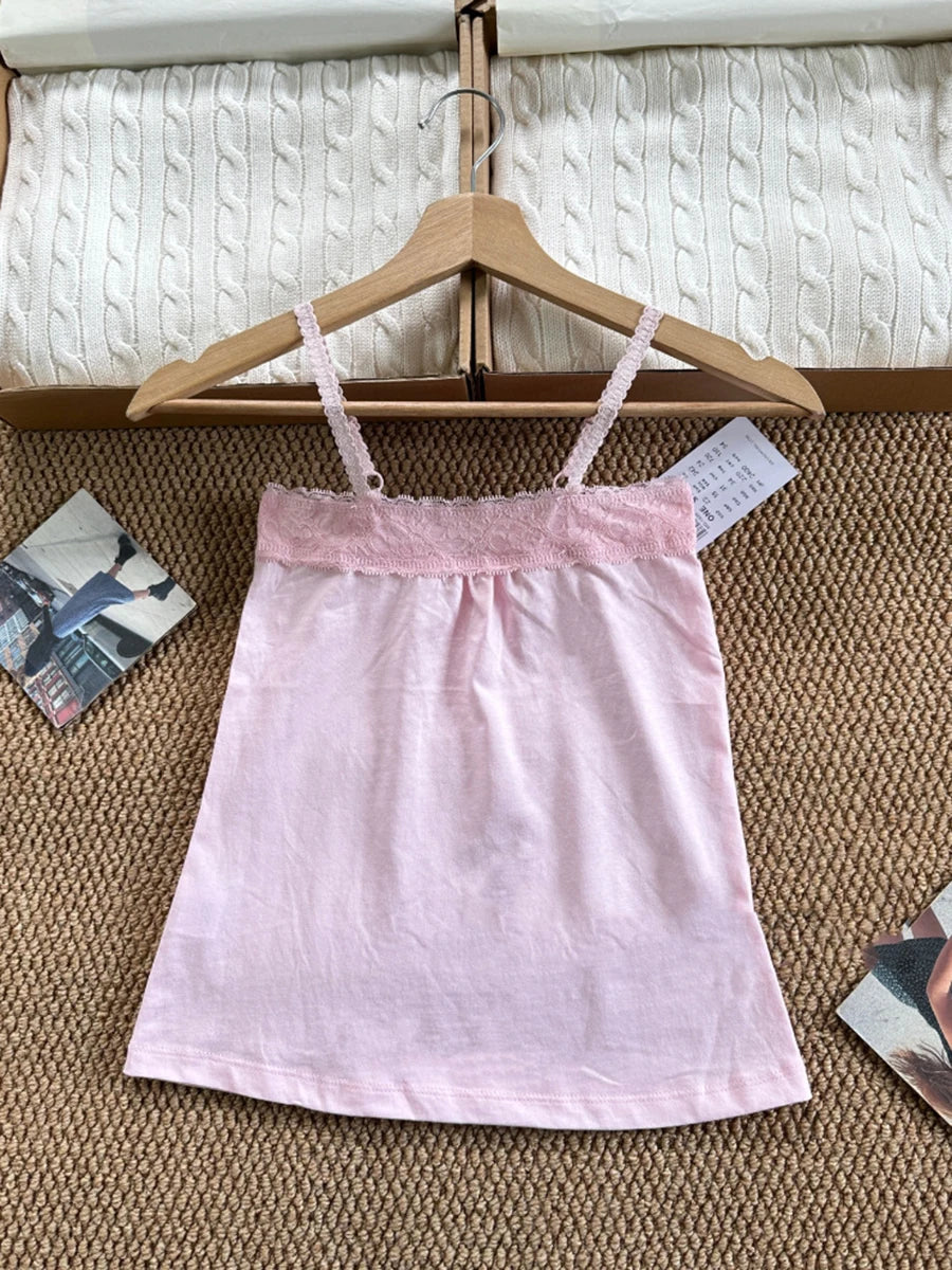 Women's Cotton Camisole and Bandeau Tops with Lace and Ruched Style Options
