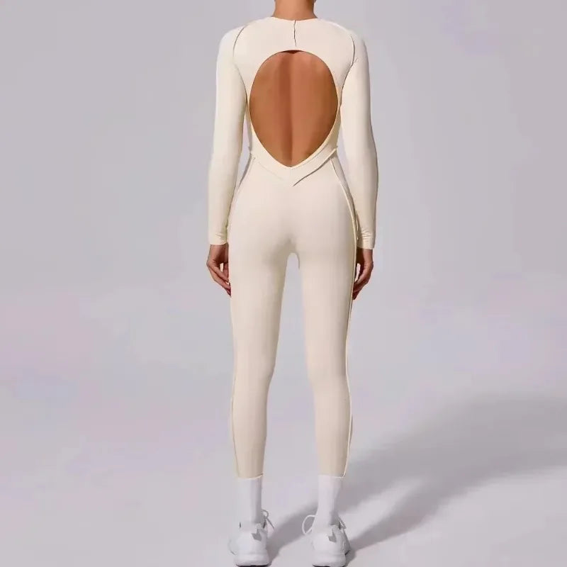 Women's Contour Seam Nylon Blend Workout One Piece in Multiple Sleeve Styles