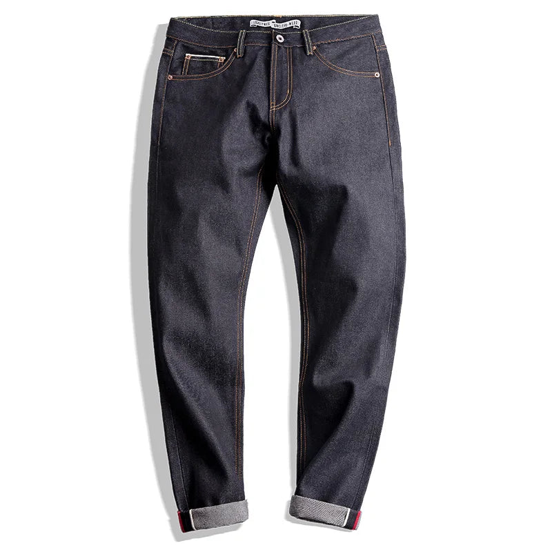 Men's Embroidered Straight Leg Denim Jeans for Casual Everyday Wear