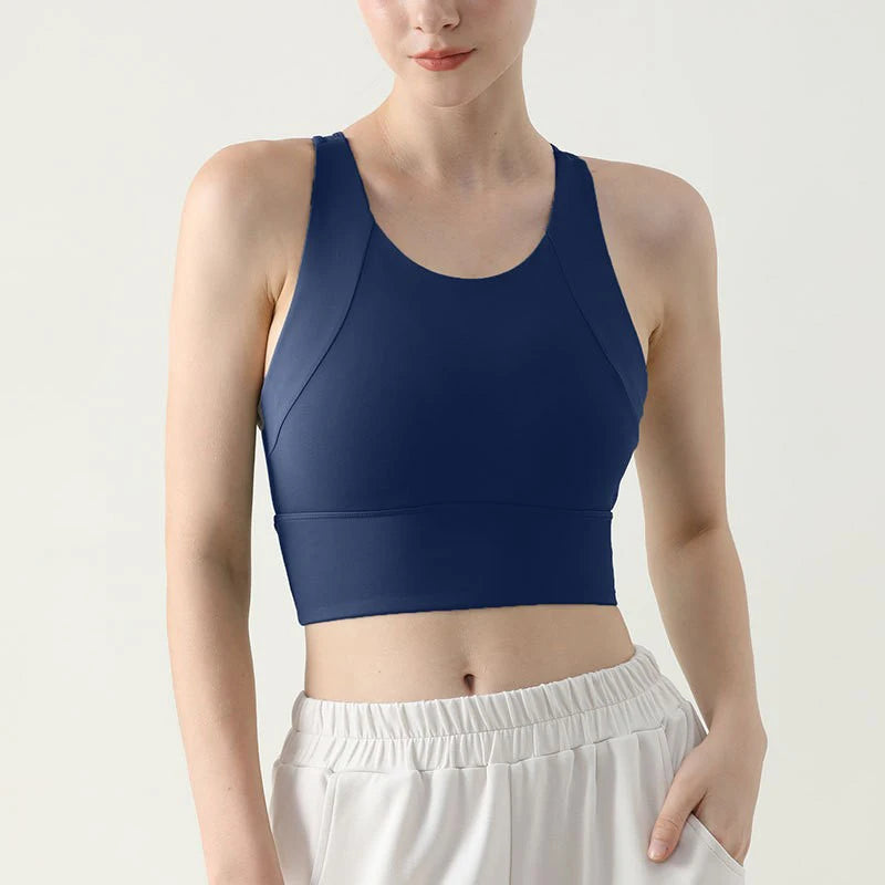 Women's High Neck Racerback Sports Bra