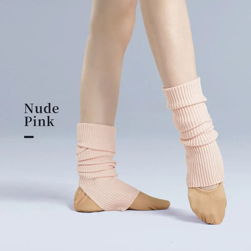 Ribbed Ballet Leg Warmers with Open Heel Foot Shape