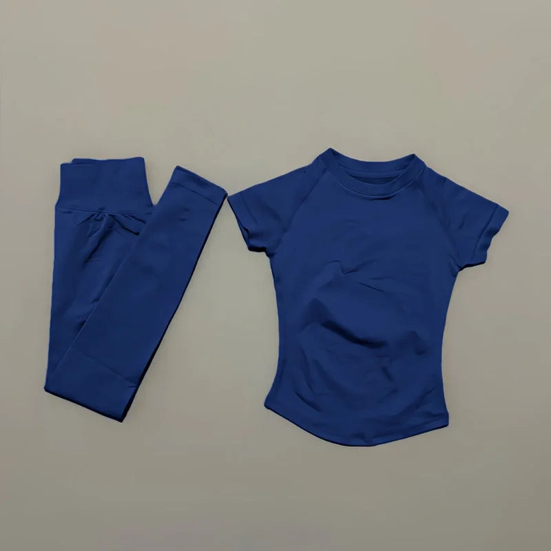 Women's Tee And Leggings Yoga Set For Workout Outfits