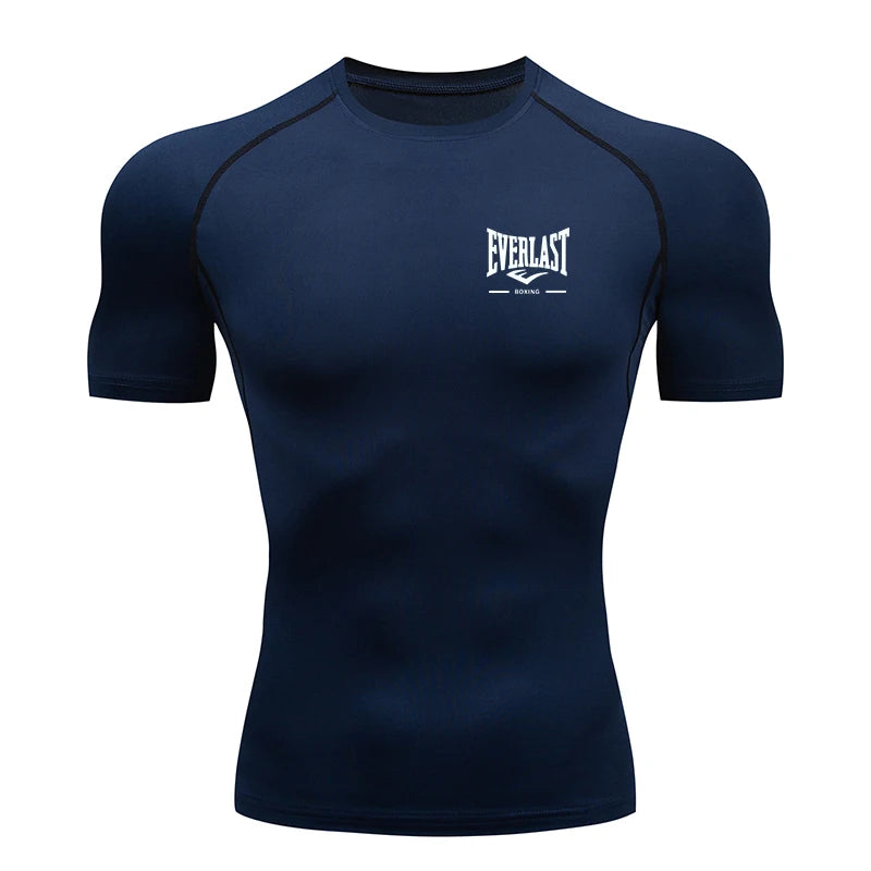 Fitted Crew Neck Short Sleeve Compression T Shirt