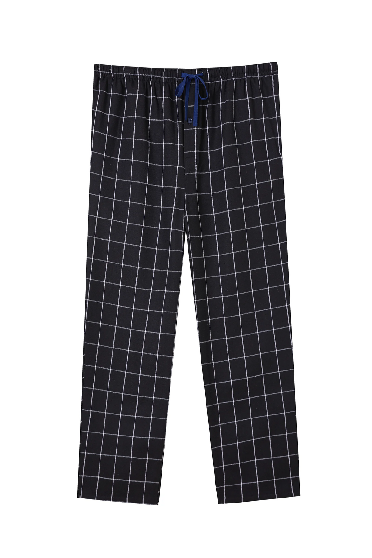 Men's Plaid Elastic Waist Pocket Straight Leg Pajama Lounge Pants