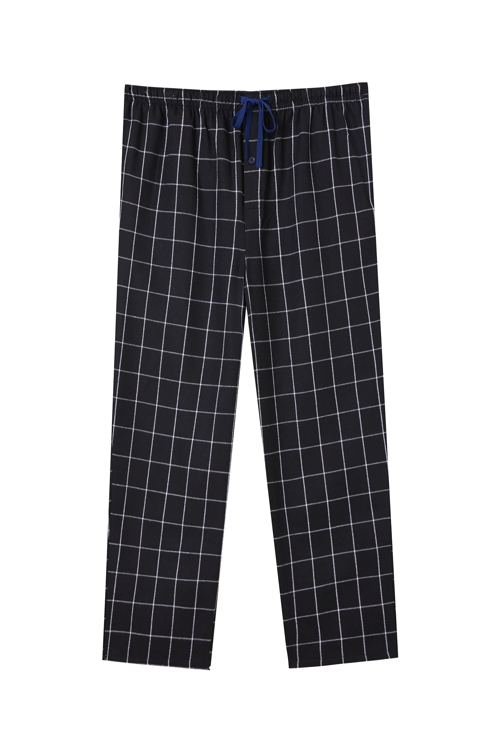Men's Plaid Elastic Waist Pocket Straight Leg Pajama Lounge Pants