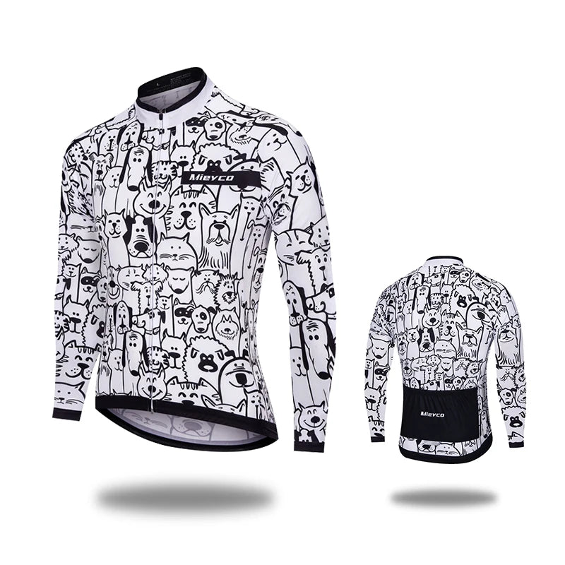 Mens Cycling Jersey Long Sleeve High Elastic for Spring Autumn Bike Riding and Outdoor Sports