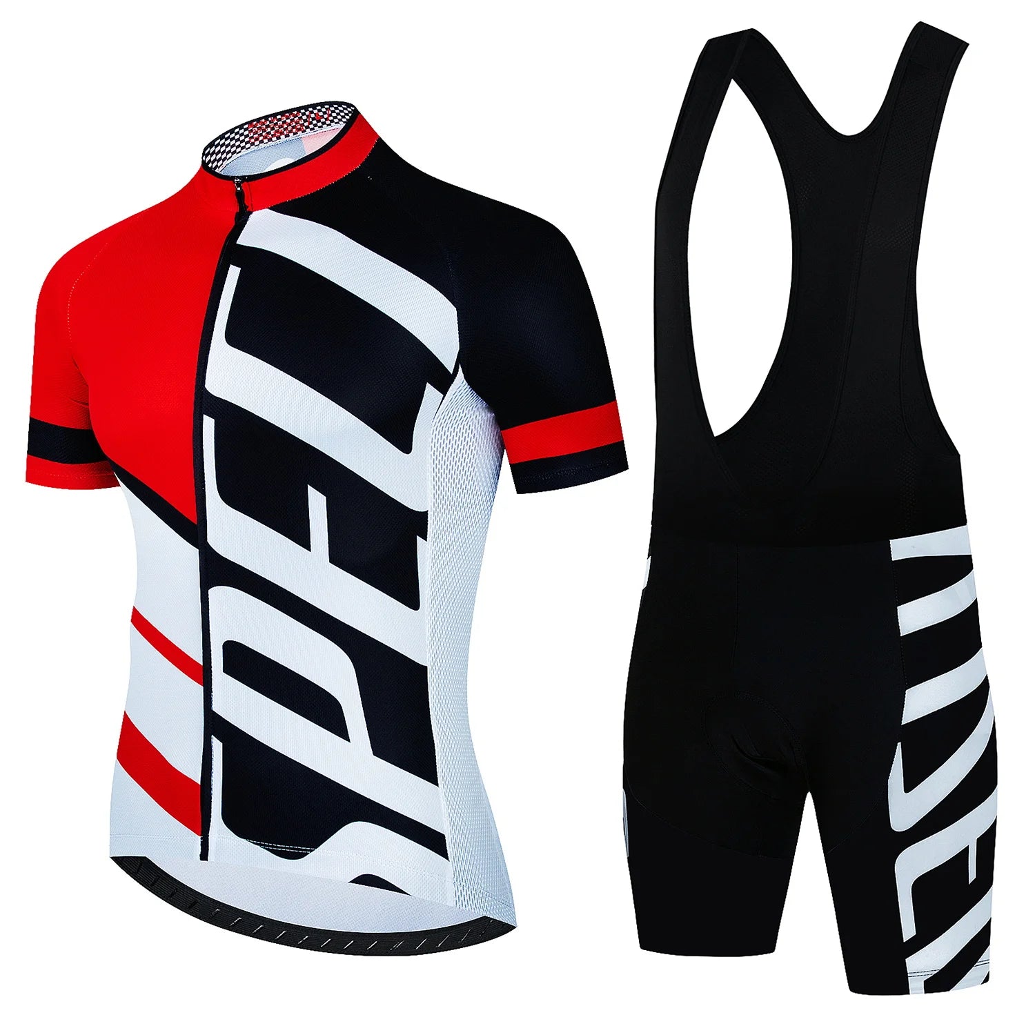 Men's Summer Cycling Jersey and Bottom Set with Zip-Front Top Styles