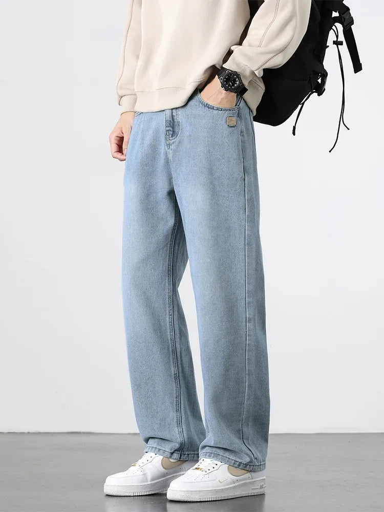 Men's Wide Leg Denim Jeans for Casual Everyday Wear