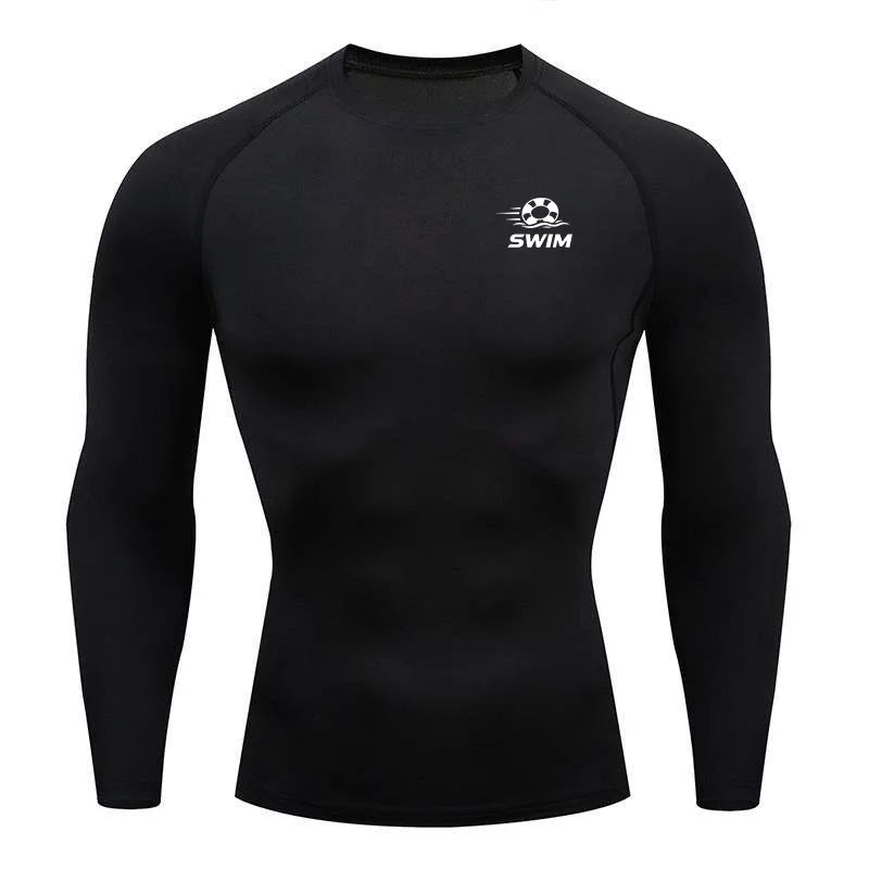 Men's Printed Long Sleeve Rash Guard for Swimming and Surfing