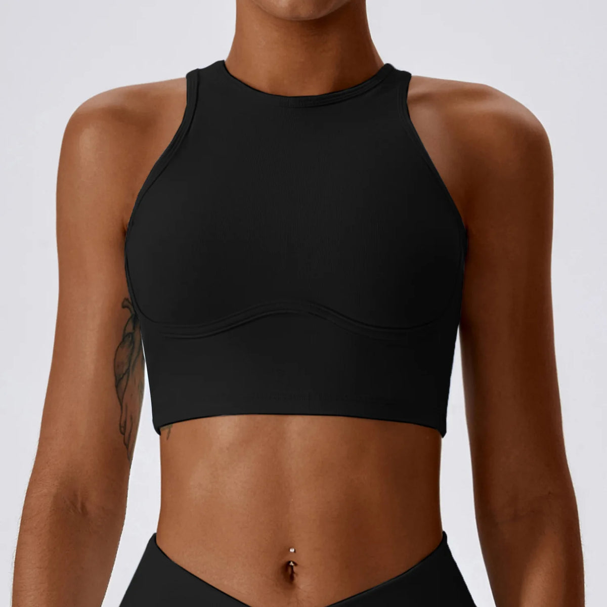 Women's High Neck Keyhole Racerback Sports Bra