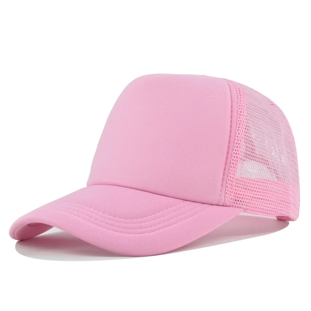 Plain Mesh Trucker Cap with Curved Brim Shape
