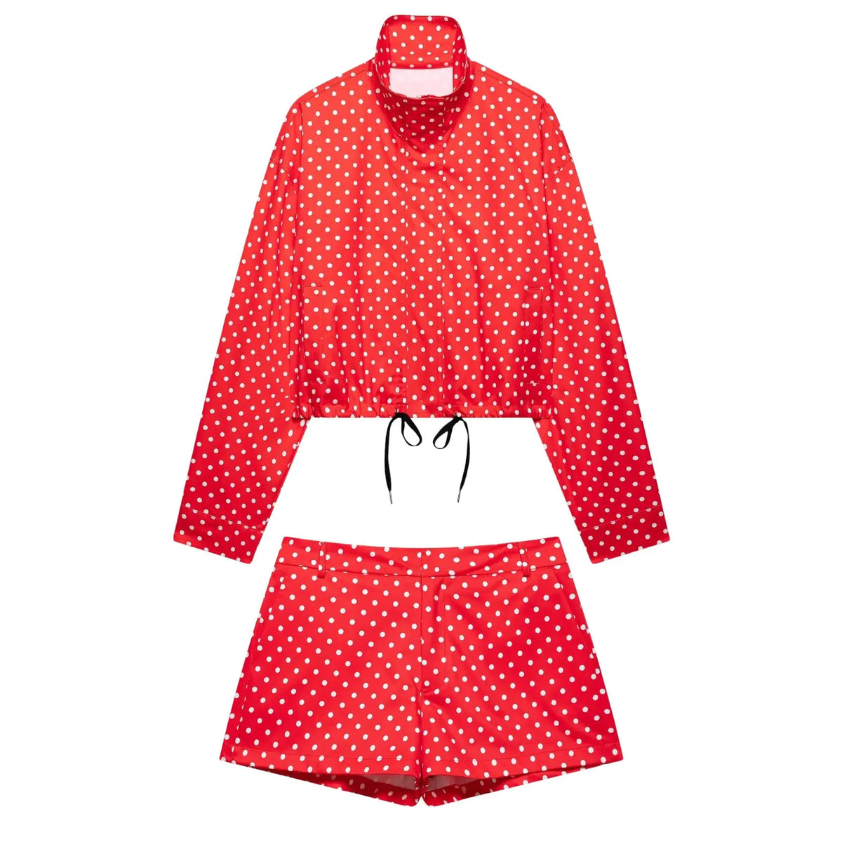 Women's Polka-Dot High-Neck Zip-Front Jacket
