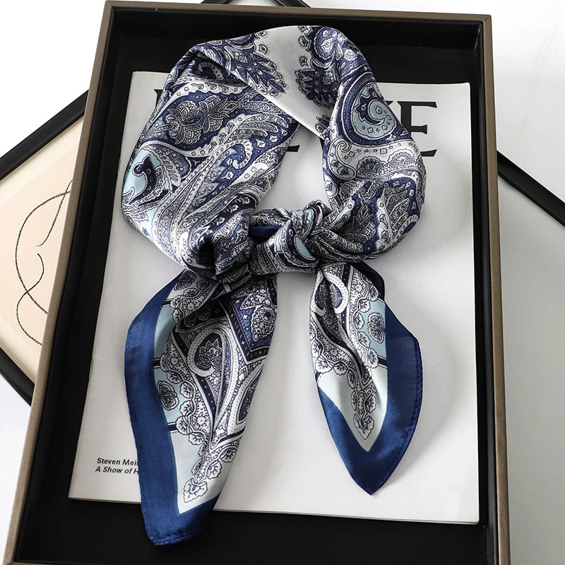 Floral Print Large Square Scarf for Draped Wrap Styling