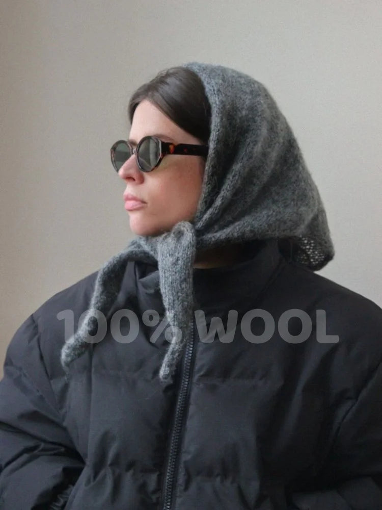 Solid Wool Scarf for Folded and Draped Neck Styling