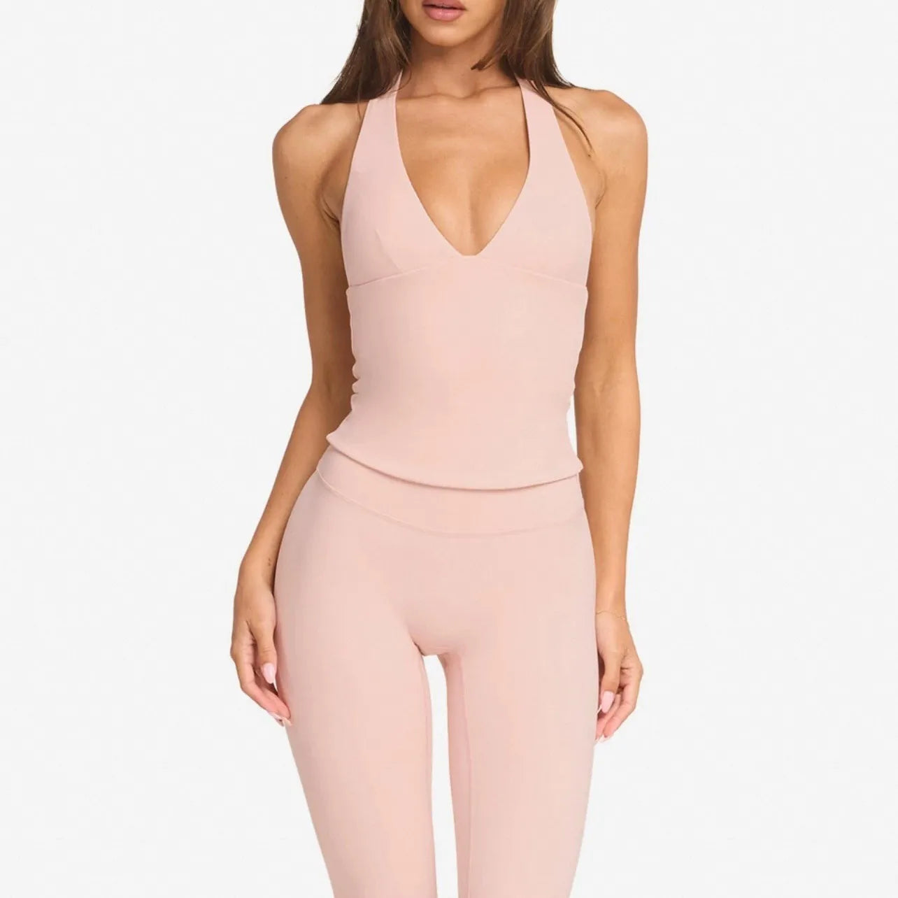 Women's Halter Neck Open Back Tank Top