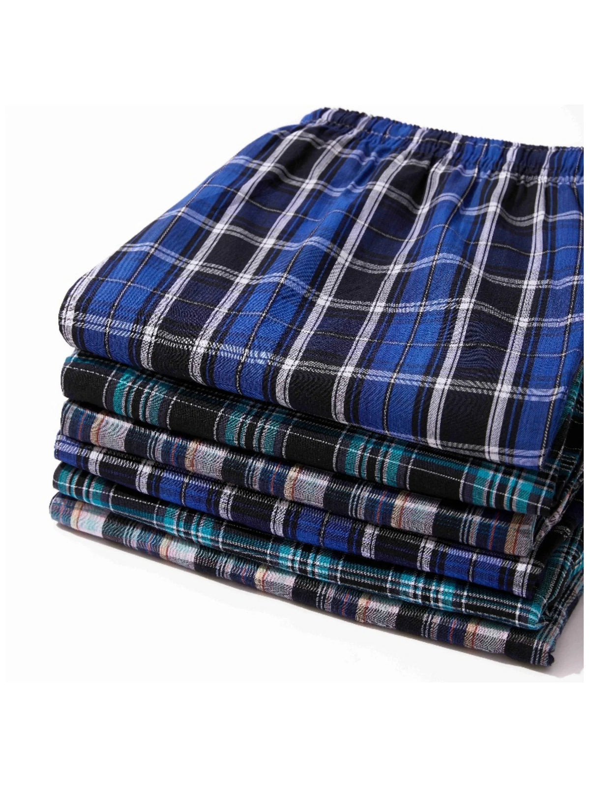 Men's Plaid Elastic Waist Lounge Pants with Pack Options