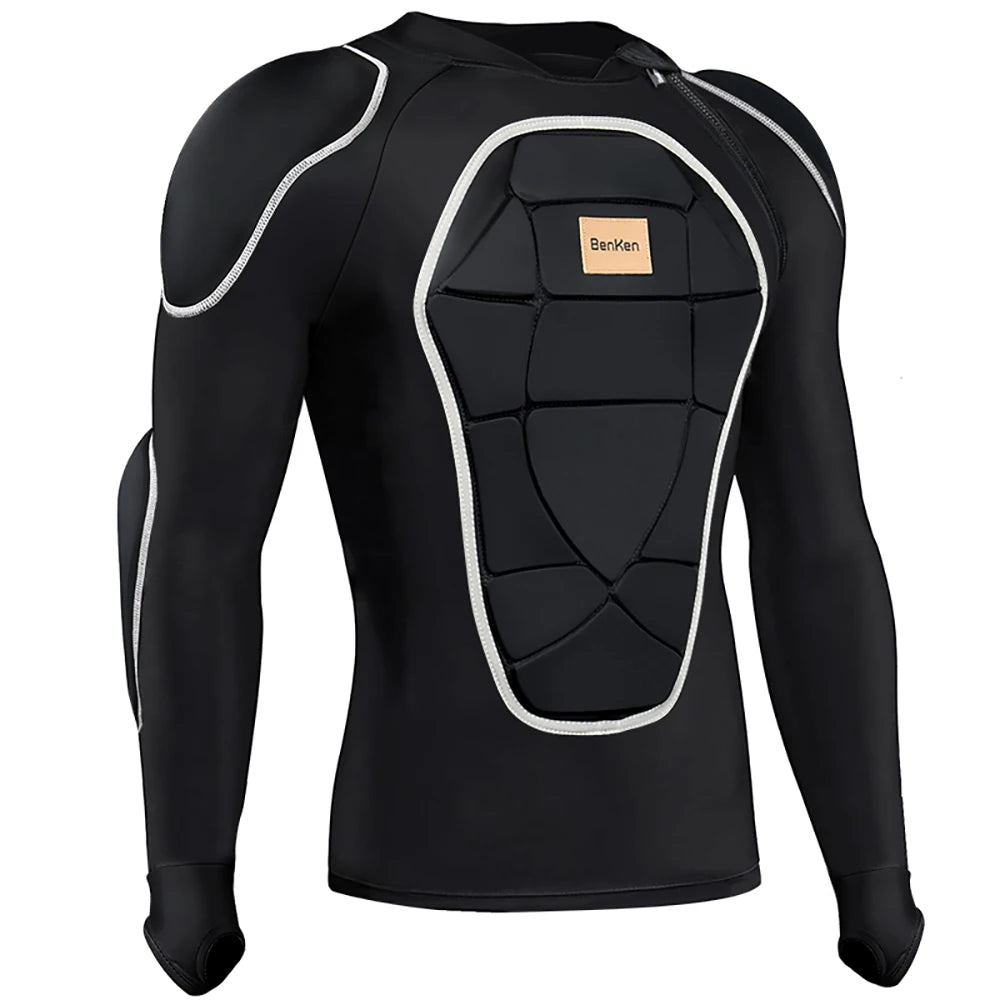 Long Sleeve Padded Protective Base Layer Sports Top