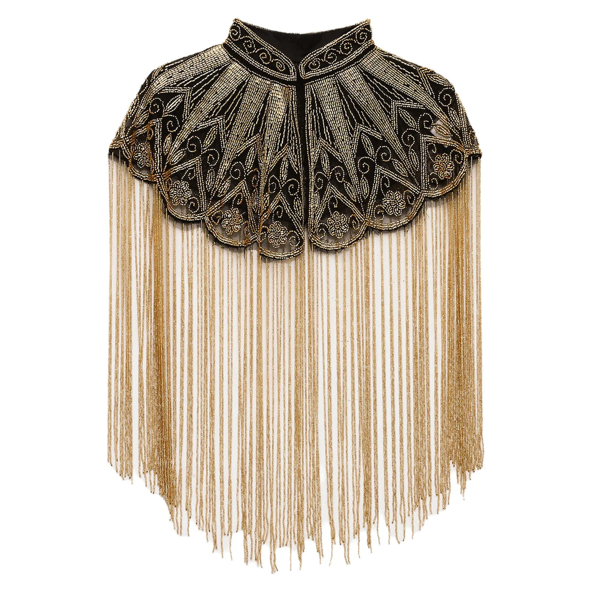 Beaded Long Fringe Cape for Layering over Outfits