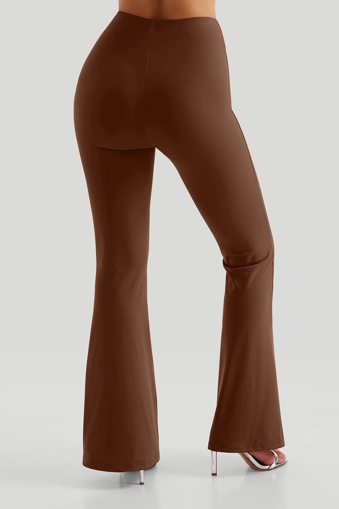 Women's High Waist Nylon Blend Flared Pants for Yoga and Dance Practice