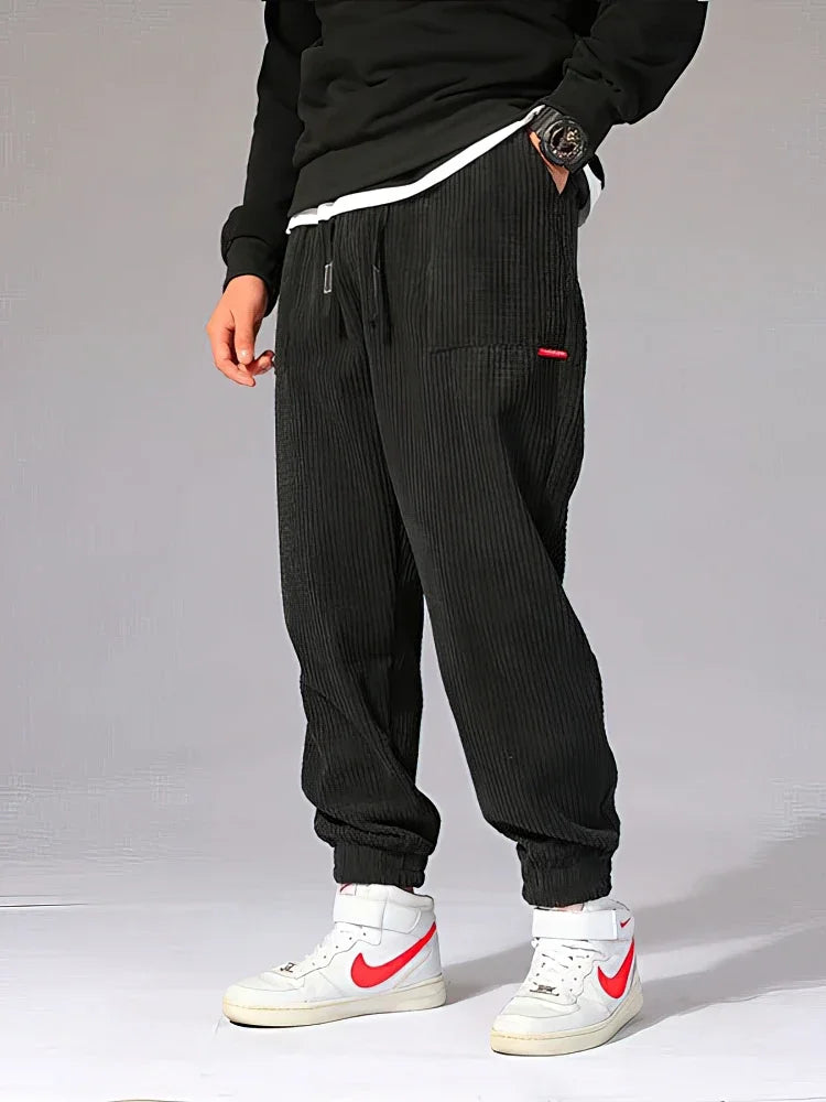 Men's Elastic Waist Loose Fit Casual Pants For Everyday Wear
