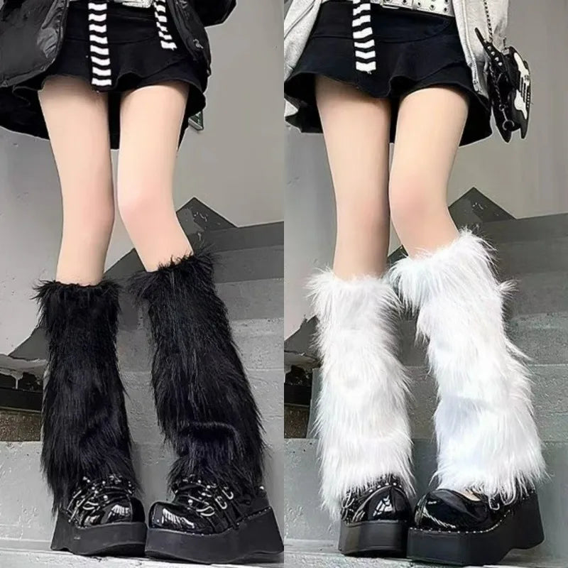 Plush Leg Warmers with Slouchy Flared Calf Shape